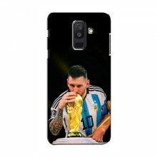 Чехлы для Samsung A6 Plus 2018, A6 Plus 2018, A605 (Leo Messi чемпион) AlphaPrint Месси с кубком мира - купить на Floy.com.ua