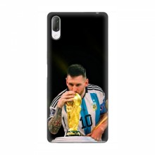 Чехлы для Сони Хпериа Л3 (Leo Messi чемпион) AlphaPrint Месси с кубком мира - купить на Floy.com.ua