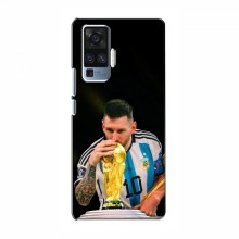 Чехлы для Виво Х50 Про (Leo Messi чемпион) AlphaPrint Месси с кубком мира - купить на Floy.com.ua