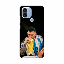 Чехлы для Поко С51 (Leo Messi чемпион) AlphaPrint Месси с кубком мира - купить на Floy.com.ua