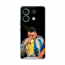 Чехлы для Редми Нот 13 (5G) (Leo Messi чемпион) AlphaPrint Месси с кубком мира - купить на Floy.com.ua