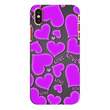 Чехлы для любимой на iPhone X (VPrint) Pink hearts - купить на Floy.com.ua