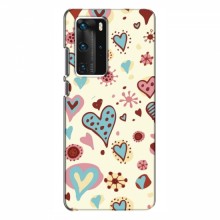 Чехлы для любимой на Huawei P40 Pro (VPrint) Сердечки - купить на Floy.com.ua