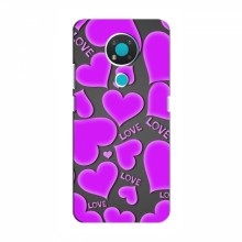 Чехлы для любимой на Nokia 3.4 (VPrint) Pink hearts - купить на Floy.com.ua