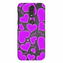 Чехлы для любимой на Nokia 4.2 (VPrint) Pink hearts - купить на Floy.com.ua