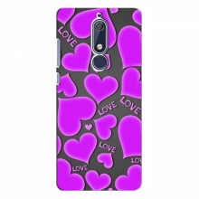 Чехлы для любимой на Nokia 5.1 (VPrint) Pink hearts - купить на Floy.com.ua