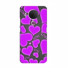 Чехлы для любимой на Nokia 5.4 (VPrint) Pink hearts - купить на Floy.com.ua