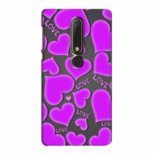 Чехлы для любимой на Nokia 6 2018 (VPrint) Pink hearts - купить на Floy.com.ua