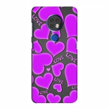 Чехлы для любимой на Nokia 7.2 (VPrint) Pink hearts - купить на Floy.com.ua