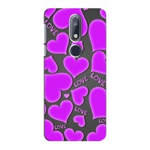 Чехлы для любимой на Nokia 7.1 (VPrint) Pink hearts - купить на Floy.com.ua