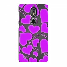 Чехлы для любимой на Nokia 7 (VPrint) Pink hearts - купить на Floy.com.ua