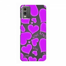 Чехлы для любимой на Nokia C32 (VPrint) Pink hearts - купить на Floy.com.ua