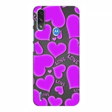 Чехлы для любимой на Motorola MOTO E7 Power (VPrint) Pink hearts - купить на Floy.com.ua