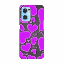 Чехлы для любимой на OPPO Reno 7 4G (VPrint) Pink hearts - купить на Floy.com.ua