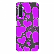 Чехлы для любимой на RealMe 6 Pro (VPrint) Pink hearts - купить на Floy.com.ua
