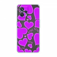 Чехлы для любимой на RealMe 9 Pro (VPrint) Pink hearts - купить на Floy.com.ua