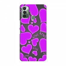 Чехлы для любимой на TECNO Spark 7 Go (KF6m) (VPrint) Pink hearts - купить на Floy.com.ua
