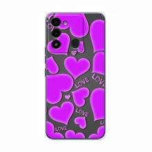 Чехлы для любимой на TECNO Spark 8 (VPrint) Pink hearts - купить на Floy.com.ua