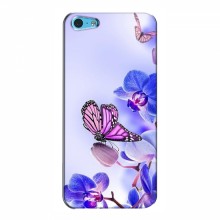 Чехлы с Цветами для Apple 5c (VPrint) Бабочка на цветочке - купить на Floy.com.ua
