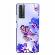 Чехлы с Цветами для Huawei P Smart 2021 (VPrint) Бабочка на цветочке - купить на Floy.com.ua