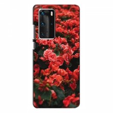 Чехлы с Цветами для Huawei P40 Pro (VPrint) Цветы красные - купить на Floy.com.ua