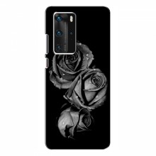 Чехлы с Цветами для Huawei P40 Pro (VPrint) Черная роза - купить на Floy.com.ua