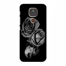 Чехлы с Цветами для Мото Е7 Плюс (VPrint) Черная роза - купить на Floy.com.ua
