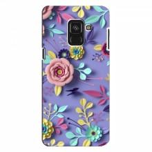 Чехлы с Цветами для Samsung A8 Plus , A8 Plus 2018, A730F (VPrint) Цветочный дизайн - купить на Floy.com.ua