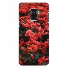 Чехлы с Цветами для Samsung A8 Plus , A8 Plus 2018, A730F (VPrint) Цветы красные - купить на Floy.com.ua