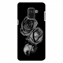 Чехлы с Цветами для Samsung A8 Plus , A8 Plus 2018, A730F (VPrint) Черная роза - купить на Floy.com.ua