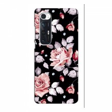 Чехлы с Цветами для Xiaomi Mi 10s (VPrint) Цветочки на черном - купить на Floy.com.ua