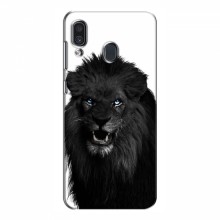 Чехлы с картинками животных Samsung Galaxy A30 2019 (A305F) Черный ЛЕВ - купить на Floy.com.ua
