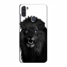 Чехлы с картинками животных Samsung Galaxy M11 Черный ЛЕВ - купить на Floy.com.ua