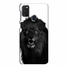 Чехлы с картинками животных Samsung Galaxy M21 Черный ЛЕВ - купить на Floy.com.ua