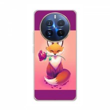 Чехлы с картинкой Лисички для RealMe 12 Pro Plus (VPrint) Лисичка с розочкой - купить на Floy.com.ua