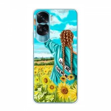 Чехлы для Huawei Honor 90 Lite - с картинкой (Модные) (AlphaPrint) Девушка на поле - купить на Floy.com.ua