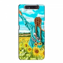 Чехлы для Samsung Galaxy A80 2019 ( A805F ) - с картинкой (Модные) (AlphaPrint) Девушка на поле - купить на Floy.com.ua