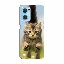 Чехлы с Котиками для Оппо Рено 7 4G (VPrint) Прыжок кота - купить на Floy.com.ua