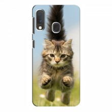 Чехлы с Котиками для Samsung Galaxy A20e (VPrint) Прыжок кота - купить на Floy.com.ua