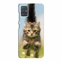 Чехлы с Котиками для Самсунг А51 (5G) (VPrint) Прыжок кота - купить на Floy.com.ua
