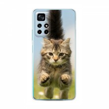 Чехлы с Котиками для Поко М4 Про 5G (VPrint) Прыжок кота - купить на Floy.com.ua