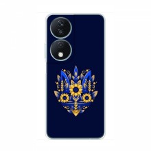 Чехлы для Huawei Honor X7b - Укр. Символика (AlphaPrint) Цветочный Герб - купить на Floy.com.ua
