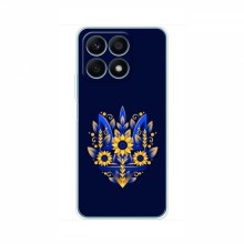 Чехлы для Huawei Honor X8a - Укр. Символика (AlphaPrint) Цветочный Герб - купить на Floy.com.ua