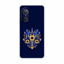 Чехлы для Huawei Nova 9 SE - Укр. Символика (AlphaPrint) Цветочный Герб - купить на Floy.com.ua