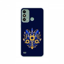 Чехлы для ZTE Blade A53 - Укр. Символика (AlphaPrint) Цветочный Герб - купить на Floy.com.ua