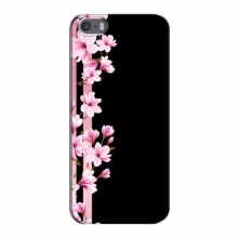 Чехол для iPhone 5 / 5s / SE - с принтом (Дизайнерские) (AlphaPrint) Розы на черном - купить на Floy.com.ua