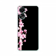 Чехол для OPPO A58 (4G) - с принтом (Дизайнерские) (AlphaPrint) Розы на черном - купить на Floy.com.ua