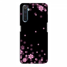 Чехол для RealMe 6 Pro - с принтом (Дизайнерские) (AlphaPrint) Розовое цветение - купить на Floy.com.ua