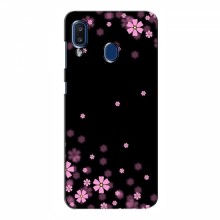 Чехол для Samsung Galaxy A20 2019 (A205F) - с принтом (Дизайнерские) (AlphaPrint) Розовое цветение - купить на Floy.com.ua