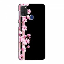 Чехол для Samsung Galaxy M21s - с принтом (Дизайнерские) (AlphaPrint) Розы на черном - купить на Floy.com.ua